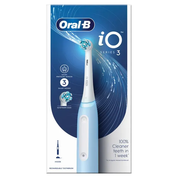 Elektrinis dantų šepetėlis ORAL-B iO3, Ice Blue, 1 vnt.