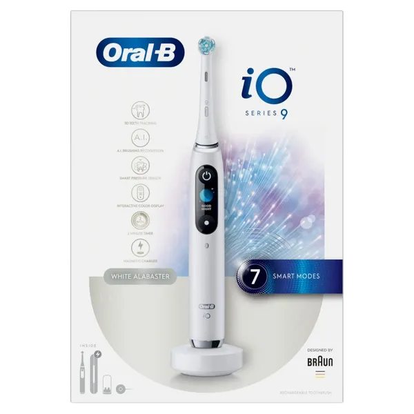 Elektrinis dantų šepetėlis ORAL-B iO9, White, 1 vnt.