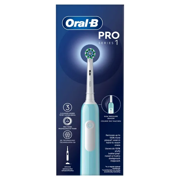 Elektrinis dantų šepetėlis ORAL-B Pro 1, Caribbean Blue, 1 vnt.