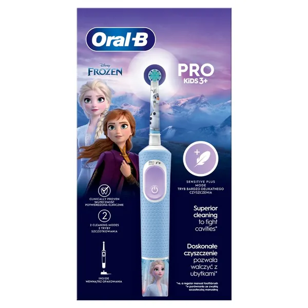 Elektrinis dantų šepetėlis ORAL-B Vitality Pro Kids (3+ metų), Frozen, 1 vnt.