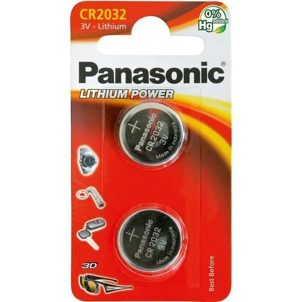 Elementai PANASONIC 2032 (CR2032/2B), 2 vnt