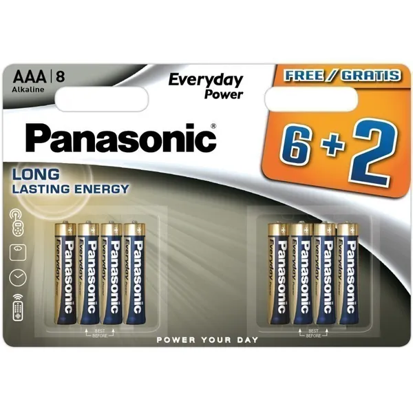 Elementai PANASONIC AAA (LR03EPS/8B), 8 vnt