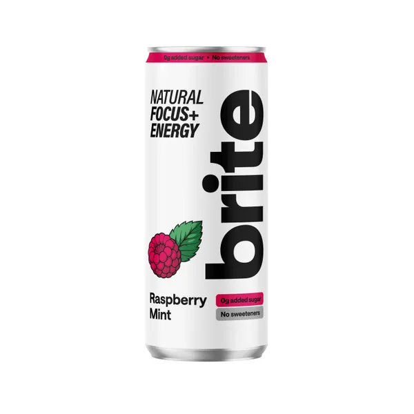 Energinis gėrimas BRITE, aviečių ir mėtų skonio, 330 ml, skardinė