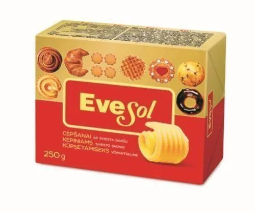 EVESOL Margarinas kepimui su sviestu, 72%, 250 g