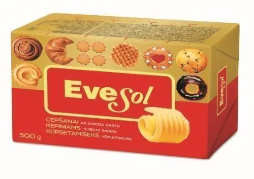 EVESOL Margarinas kepimui su sviestu, 72%, 500 g