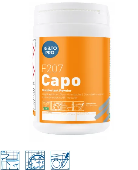 F 207 Capo Dezinfekavimo priemonė, tinkama kiaušinio lukšto dezinfekavimui