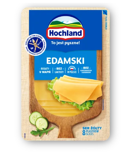 Fermentinis sūris HOCHLAND Edam, brandintas, riekelėmis, 135 g