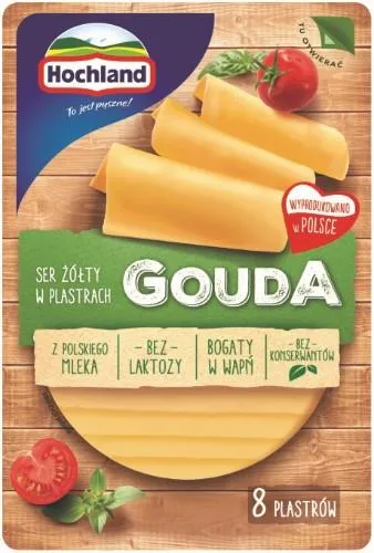 Fermentinis sūris HOCHLAND Gouda, brandintas, riekelėmis, 135 g