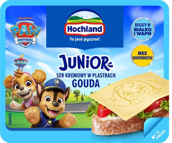 Fermentinis sūris HOCHLAND Gouda , Paw Patrol,  riekelėmis, 150g