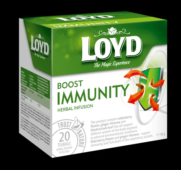 Dažādu augu tēja LOYD Boost IMMUNITY imunitātes stiprināšanai 20gb. x 2g
