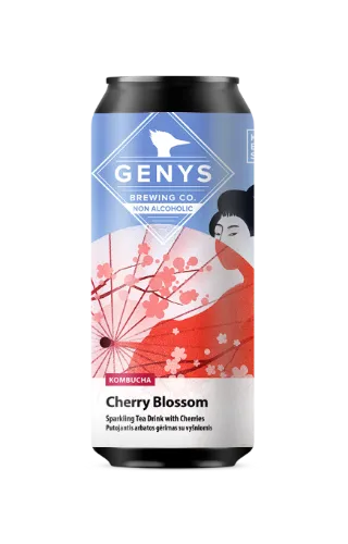 Gaivusis arbatos gėrimas KOMBUCHA GENYS,  CHERRY BLOSSOM, 0,44l, skardinė