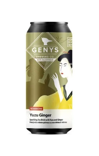 Gaivusis arbatos gėrimas KOMBUCHA GENYS, YUZU GINGER 0,44l, skardinė