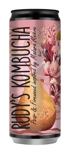 Gaivusis arbatos gėrimas RUDY'S Kombucha, kriaušių ir gauromečių skonio, 0,33 l, skardinė