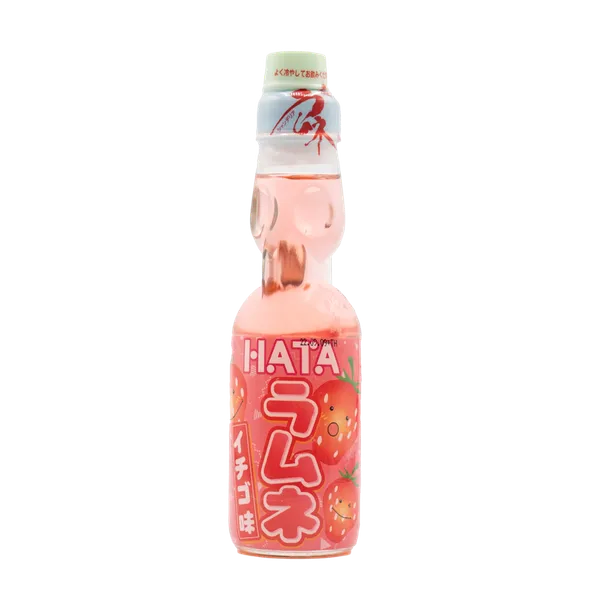 Gaivusis gazuotas gėrimas HATAKOSEN Ramune Strawberry, 0,2l