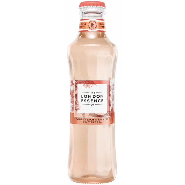 Bezalkoholisks dzēriens LONDON ESSENCE Peach&Jasmine, gāzēts, stiklā, 0.2l (DEP)