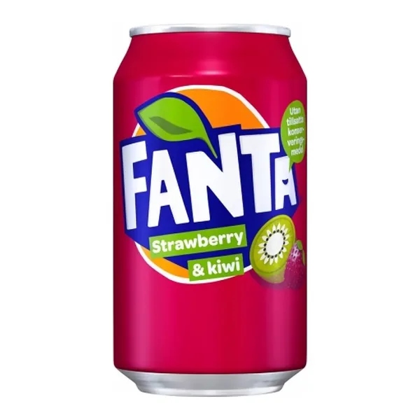 Gaivusis gėrimas FANTA Strawberry  & Kiwi, gazuotas, 0, 33 l, skardinė