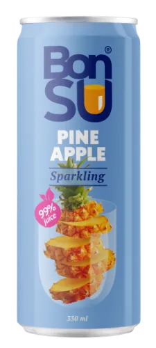 Gāzēts atspirdzinošs ananāsu sulas dzēriens BONSU, 330 ml (DEP)