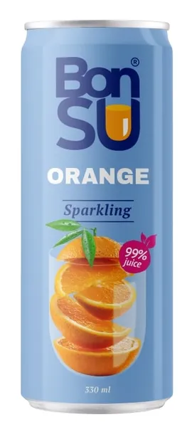 Gazuotas apelsinų sulčių gėrimas BONSU (99%), 0.33 l
