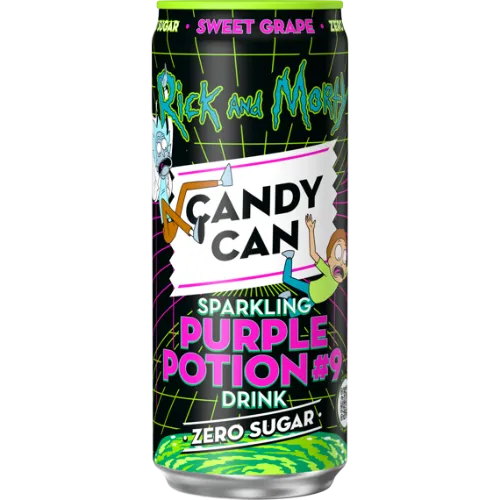 Gazuotas gaivusis gėrimas CANDY CAN Rick & Morty Purple Potion, 0.33 l