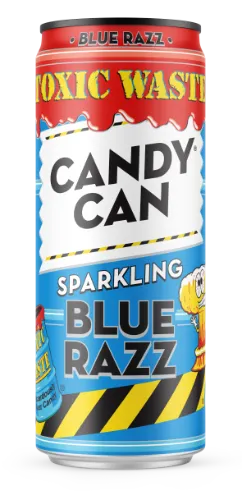Gazuotas gaivusis gėrimas CANDY CAN x Toxic Waste Sour blue Razz, 0.33l
