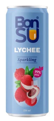 Gāzēts atspirdzinošs ličī sulas dzēriens BONSU, 330 ml (DEP)