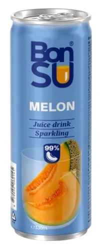 Gazuotas melionų sulčių gėrimas BONSU (99%), 0.33 l