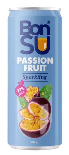 Gāzēts atspirdzinošs marakujas sulas dzēriens BONSU, 330 ml (DEP)