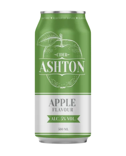 Gazuotas sidras ASHTON obuolių skonio, 5% 0,5l
