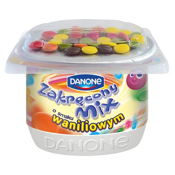 Geriamasis jogurtas DANONE su šokolado dražė, vanilės skonio, 3,4% rieb.125g