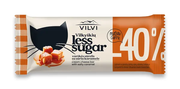 Glaistytas varškės sūrelis LESS SUGAR, sūrios karamelės skonio, 30%, 40 g