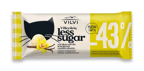 Glaistytas varškės sūrelis LESS SUGAR, vanilės skonio, 30%, 40 g