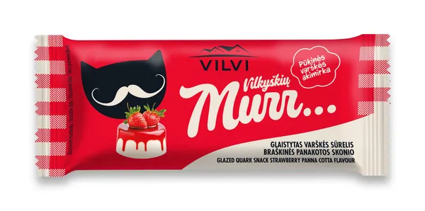 Glaistytas varškės sūrelis MURR, braškinės panakotos skonio, 29 %, 40 g