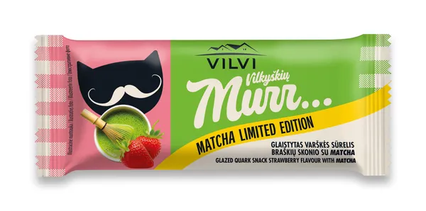 Glaistytas varškės sūrelis MURR, braškių ir matcha skonio, 30% rieb. 40 g