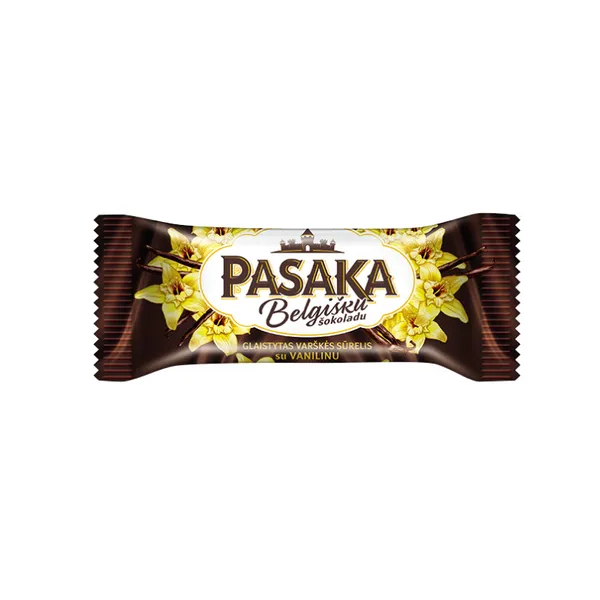 Glaistytas varškės sūrelis PASAKA, su belgišku šokoladu ir vanile, 23%,40 g
