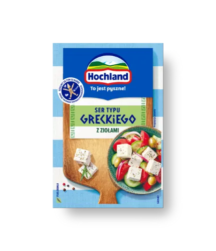Graikinis sūryminis sūris salotoms HOCHLAND, su žolelėmis, riebumas 24 %, 150 g