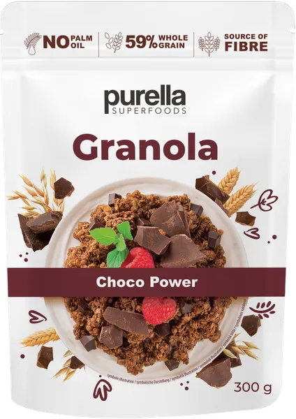 Granola musli PURELLA ar medu, kakao un šokolādes gabaliņiem, 300g
