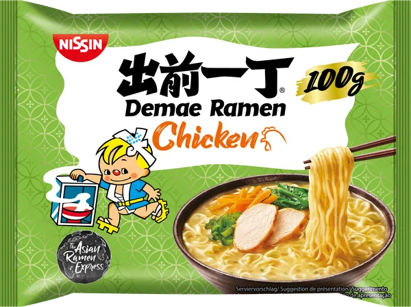 Greitai paruošiami makaronai NISSIN, Demae Ramen Chicken, 100 g