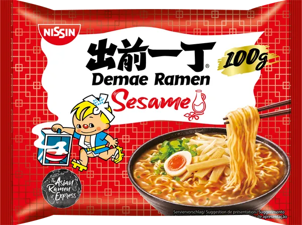 Greitai paruošiami makaronai NISSIN, Demae Ramen Sesame, 100 g