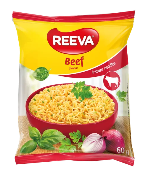 Greitai paruošiami makaronai jautienos skonio REEVA, 60 g