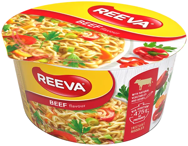 Greitai paruošiami makaronai su jautienos skoniu REEVA, 75 g