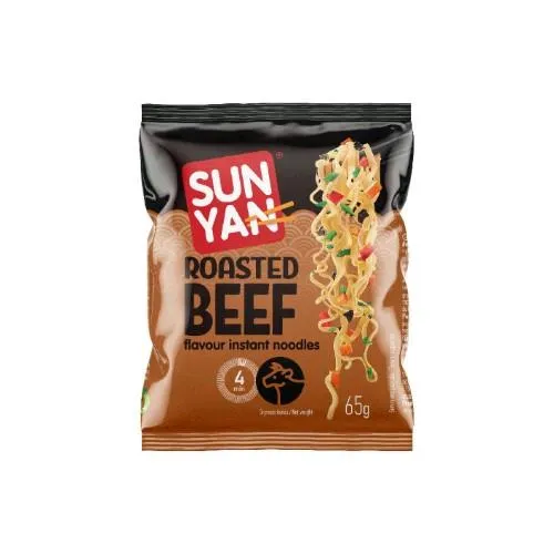 Greitai paruošiami makaronai SUN YAN kepintos jautienos skonio pakelyje, 65g
