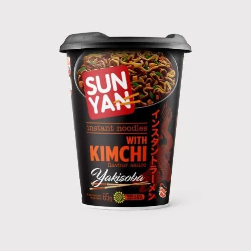 Greitai paruošiami makaronai SUN YAN Kimchi skonio, indelyje, 85g