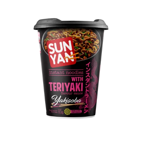Greitai paruošiami makaronai SUN YAN su terijakio skonio padažu, indelyje, 85g
