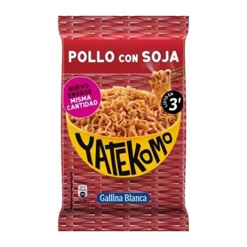 Greitai paruošiami makaronai YATEKOMO, su vištiena ir soja, maišelyje, 79 g