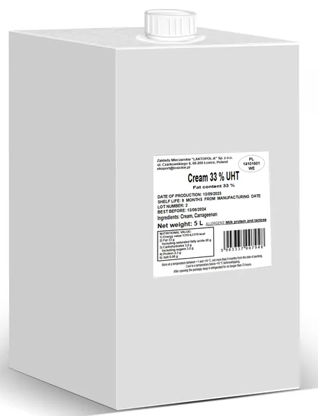 Grietinėlė 33 %, UAT, 5 l