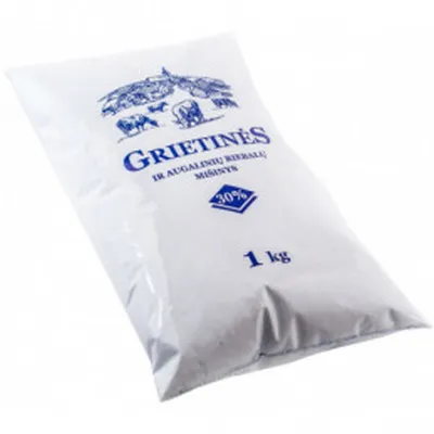Grietinės ir augalinių riebalų mišinys, 30% riebumo, 1 kg, maišelis