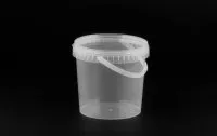 Hermetiškas kibirėlis, su dangčiu/rankena,  PP, skaidrus, 770 ml, D 11,5 cm, 240 vnt.