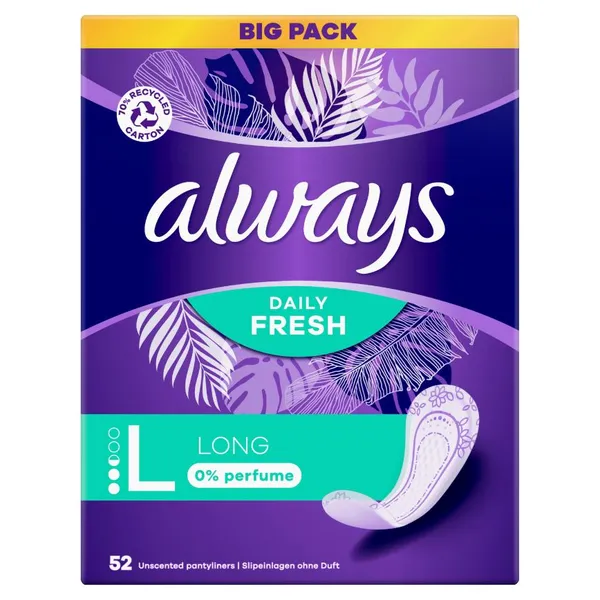 Higieniniai įklotai ALWAYS Long, 0% Perfume, 52 vnt.