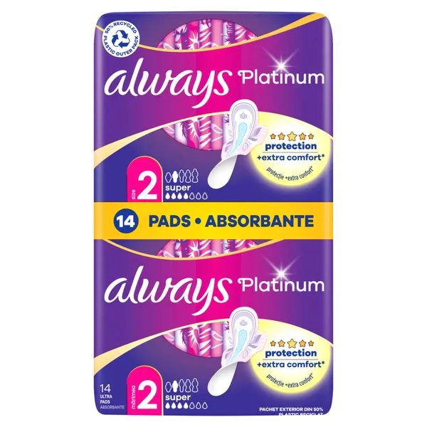Higieniniai paketai ALWAYS Platinum Super, S2, 14 vnt.