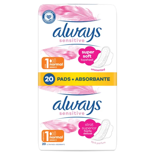 Higieniniai paketai ALWAYS Sensitive Normal Plus, S1, 20 vnt.